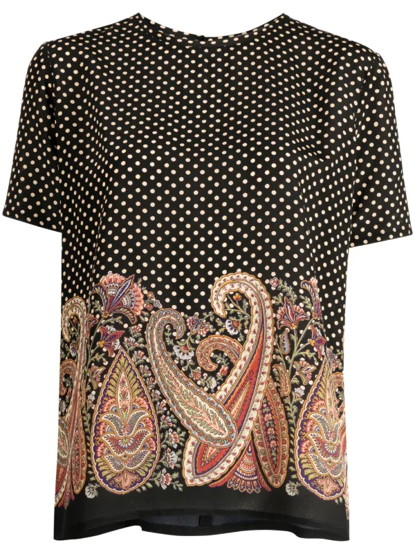 ETRO ペイズリー柄ブラウス　42イタリア製 極美品✨ETRO エトロ シルクブラウス ペイズリー柄 42 - メルカリ
