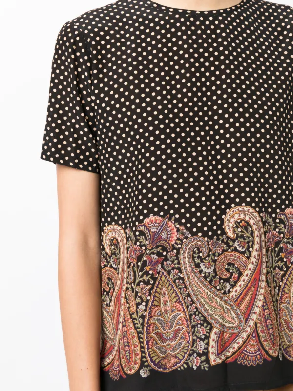 1380　ETRO　シルク100%　ペイズリー　カットソー 1380 ETRO シルク100% ペイズリー カットソー