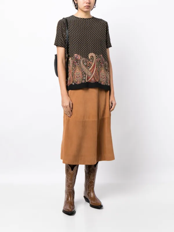 ETRO ペイズリー柄ブラウス　42イタリア製 ETRO】エトロ シャツ (42) ペイズリー柄 イタリア製 大きい