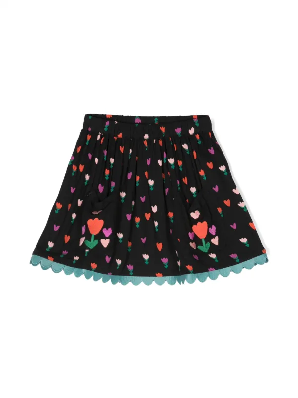 Stella McCartney Kids floral print Pleated Skirt Black FARFETCH CA