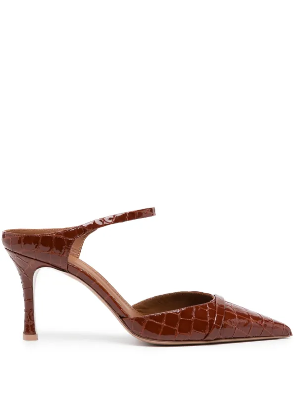 brown croc pumps