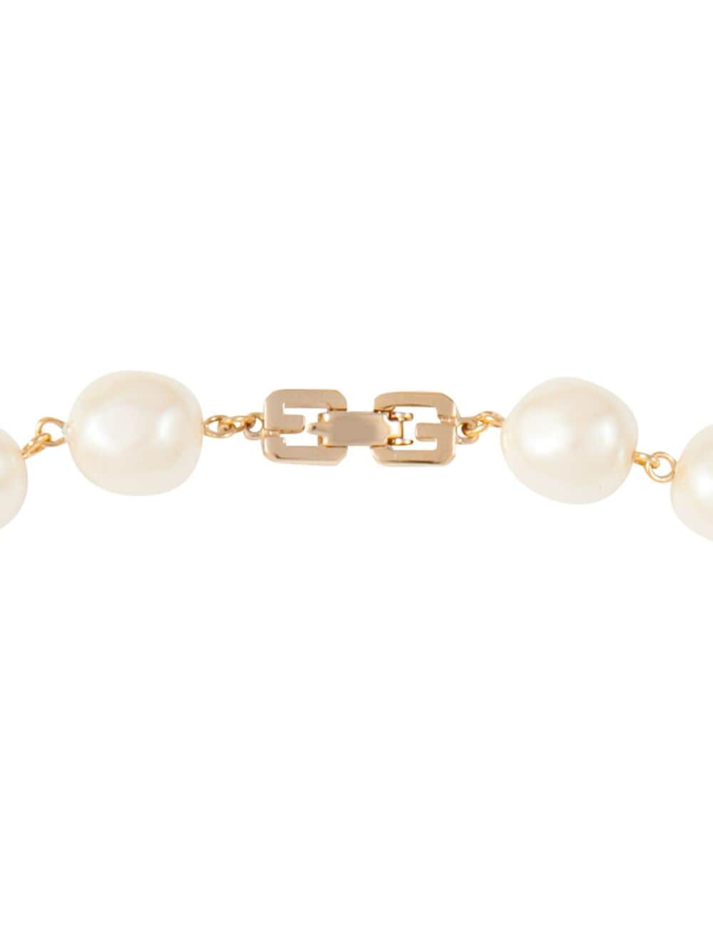 Pre-owned Givenchy 1990s Crystal And Faux-pearl Necklace In Gold