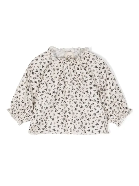 Douuod Kids Eucelade floral-print cotton blouse