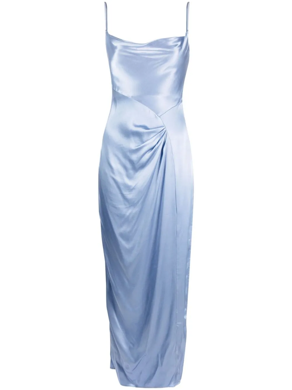 Shop Suboo Millenia Cowl-neck Draped Maxi Dress In Blue