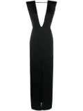 Maison Close V-neck satin-weave dress - Black