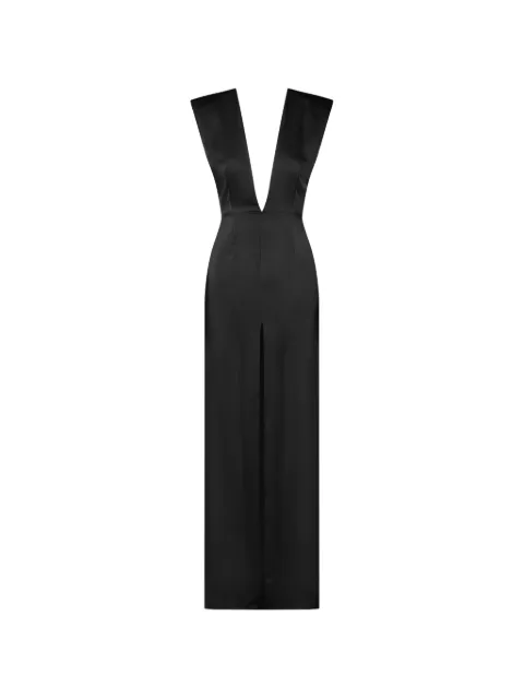 Maison Close vestido satinado con cuello en V