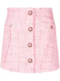 GCDS button-up tweed miniskirt - Pink