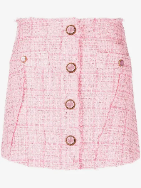 GCDS button-up tweed miniskirt