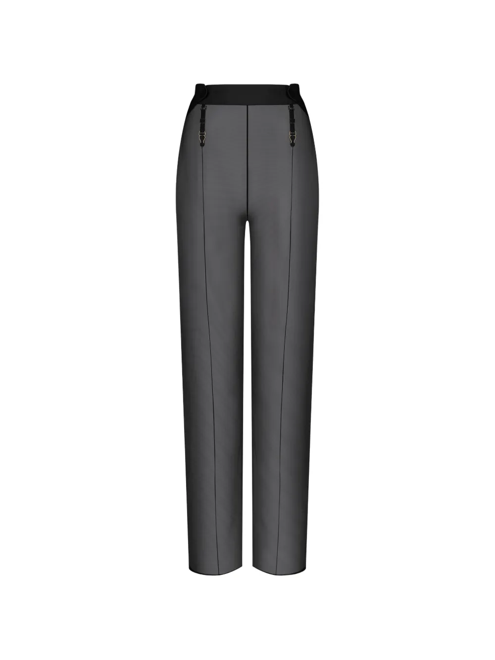 Maison Close logo-print strap sheer trousers - Nero