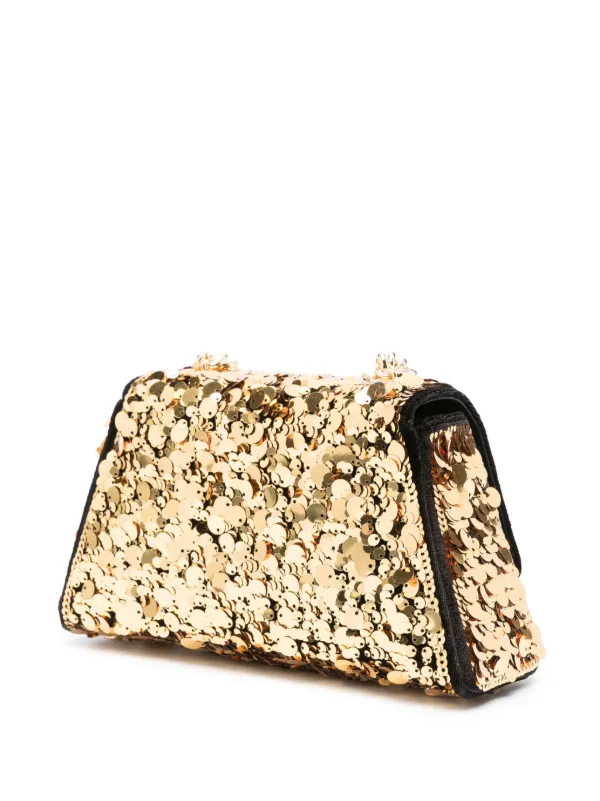 Gold sequin hot sale clutch bag