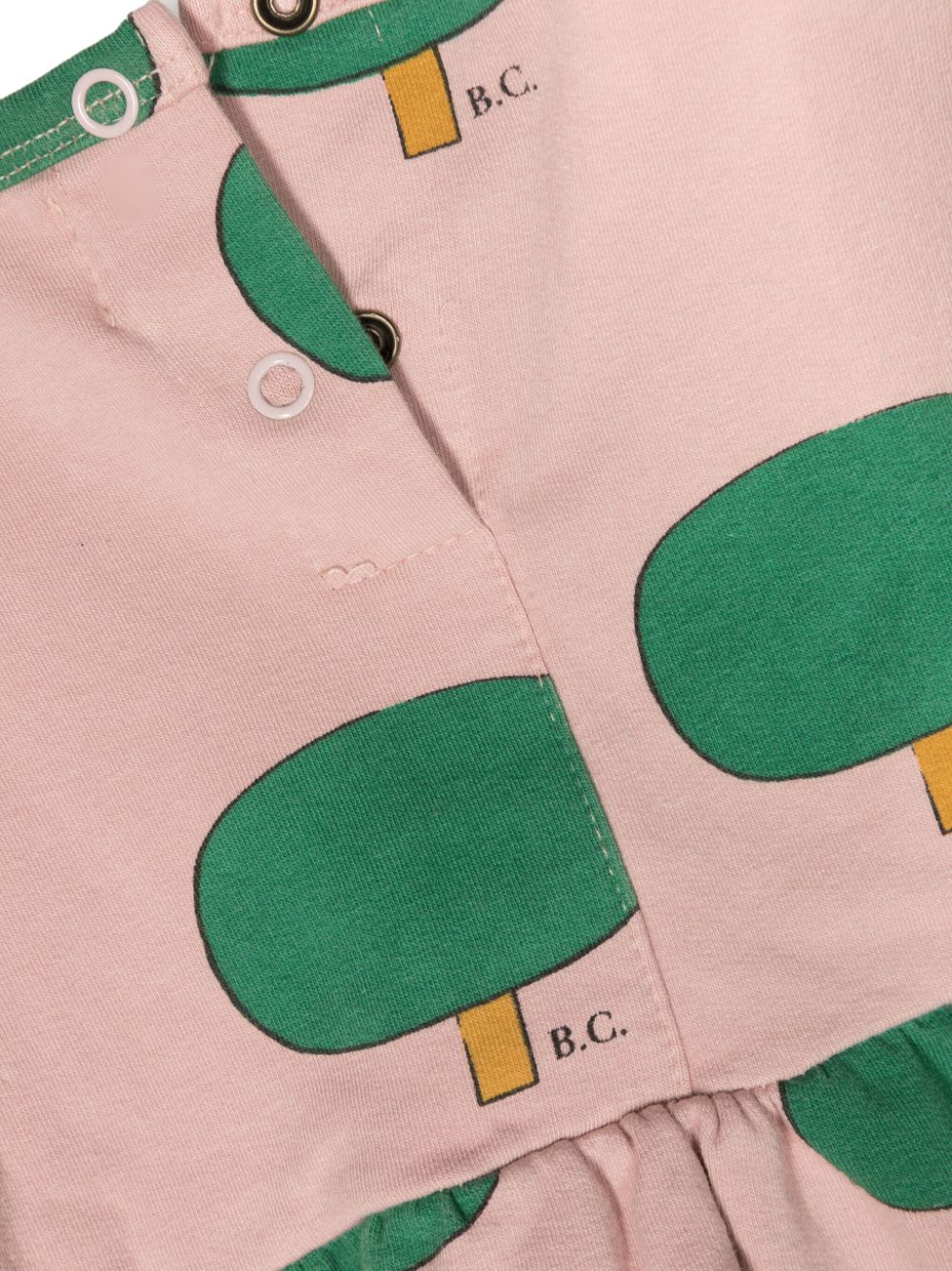 Shop Bobo Choses Green Tree-print Cotton Dress In Pink