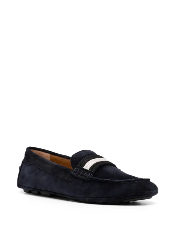 BALLY スエード ローファー ブルー系　新品38.5 BALLY スエード ローファー ブルー系 新品38.5 Bally ストライプ