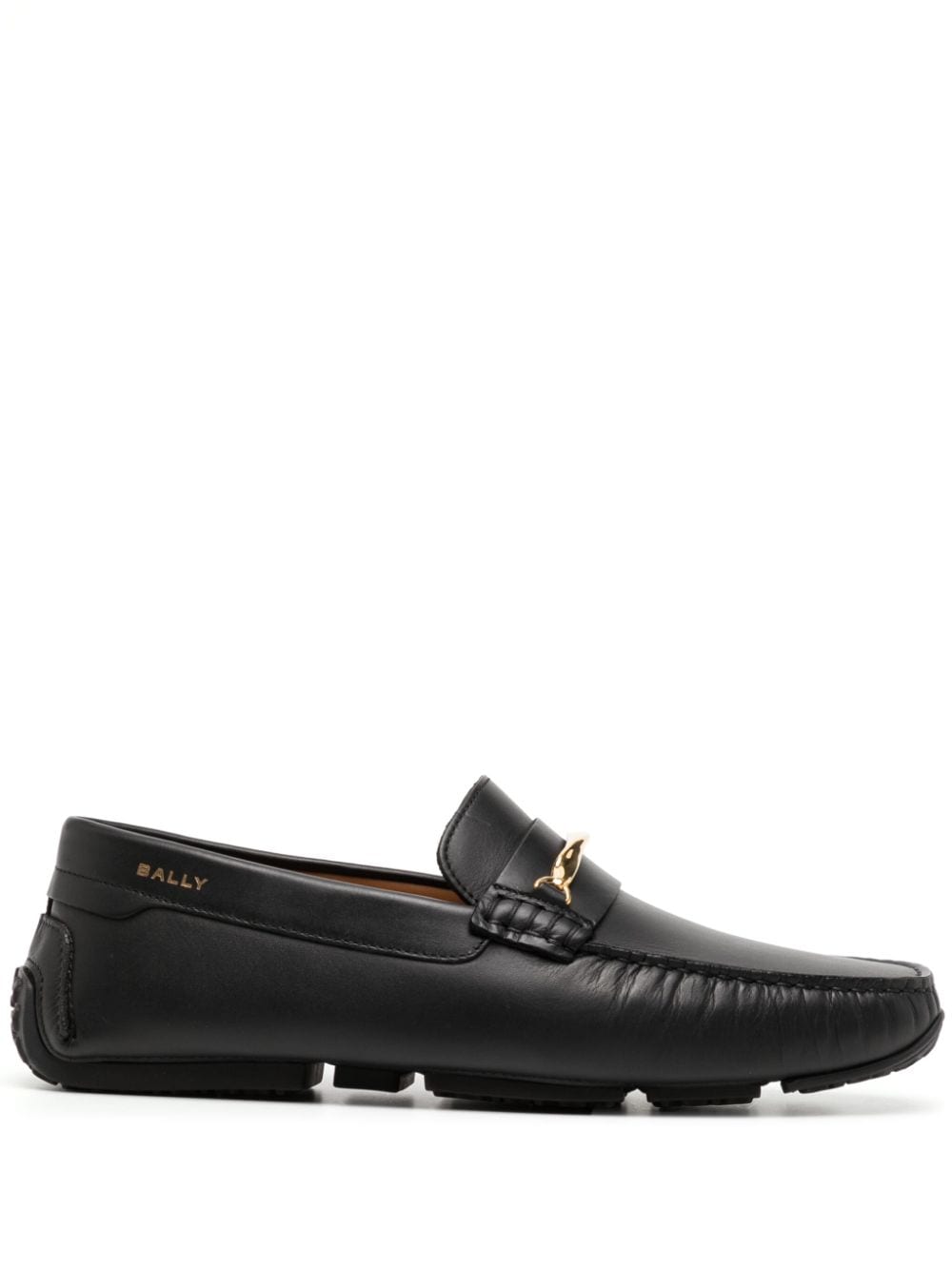 Bally Almond-toe Leather Loafers In Black