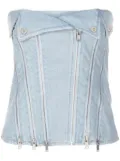 Dion Lee strapless denim top - Blue