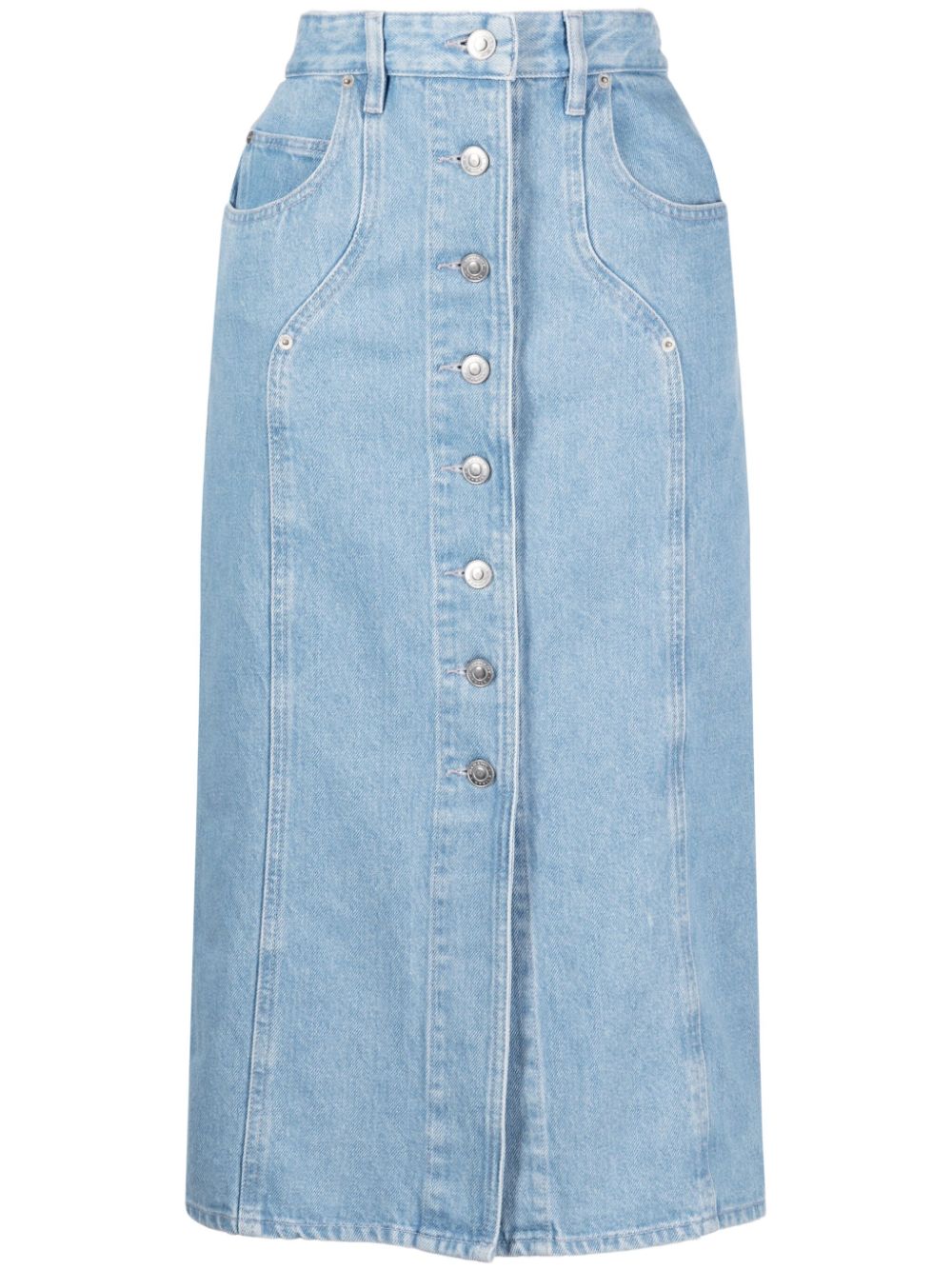 Marant Etoile Vandy Denim Midi Skirt In Blue