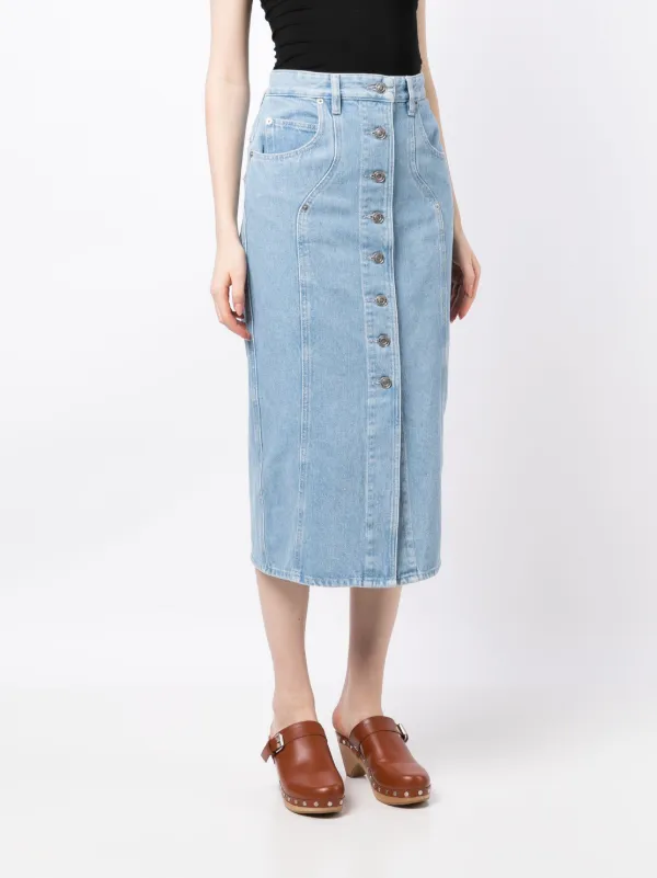 ☆MARANT ETOILE☆ボタンフロントデニムロングスカート・Vandy♪ MARANT ÉTOILE Vandy デニムスカート | ブルー | FARFETCH JP