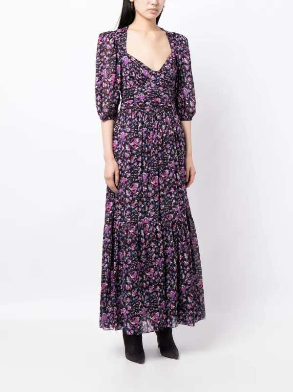 Purple print maxi on sale dress