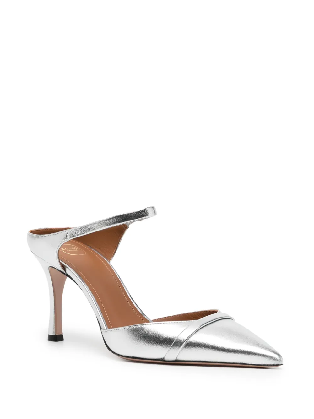 Malone Souliers Uma 80mm leather pumps - Zilver