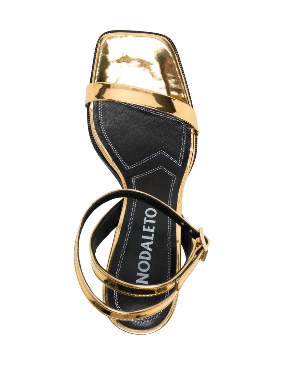 Shop Nodaleto Angel E 90mm Metallic Sandals In Gold