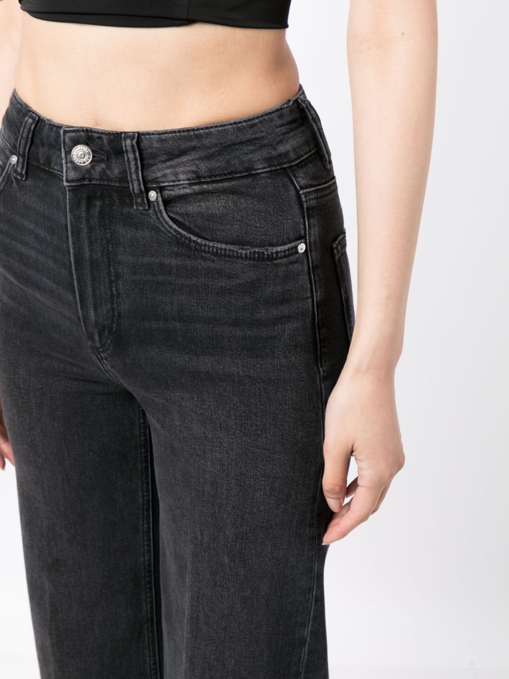 Shop Paige Sasha Wide-leg Jeans In Black