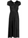 Victoria Beckham cap-sleeve draped dress - Black