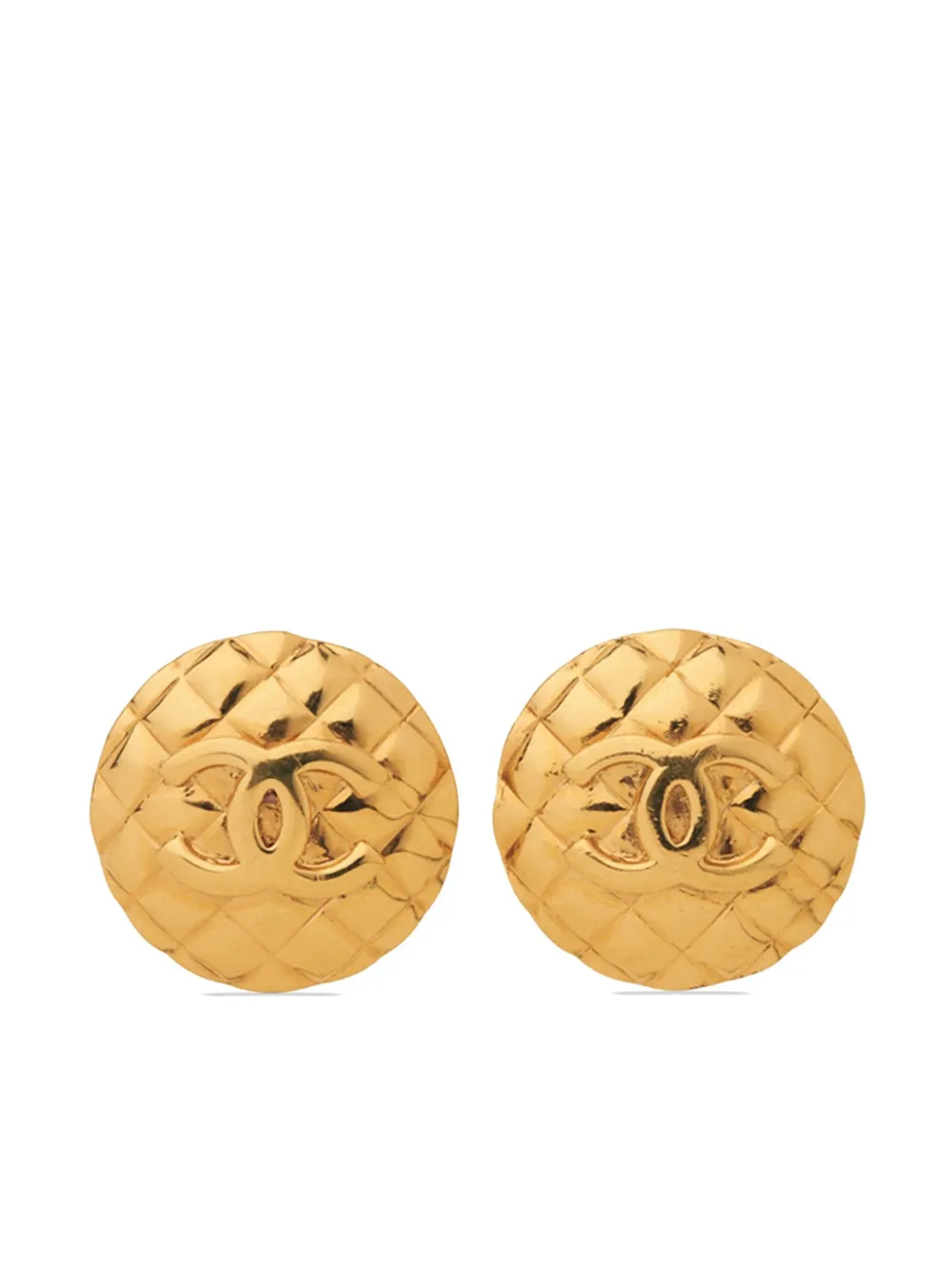 CHANEL Pre-Owned Orecchini a clip con logo Pre-owned anni '80 - Oro