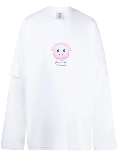 VETEMENTS Lucky Pig layered long-sleeve T-shirt