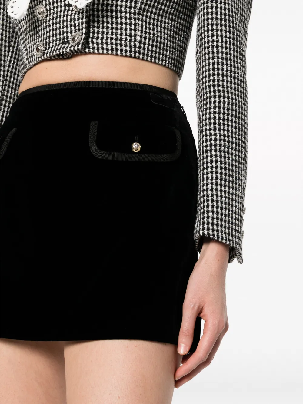 Miu Miu Velvet Mini Skirt In Black