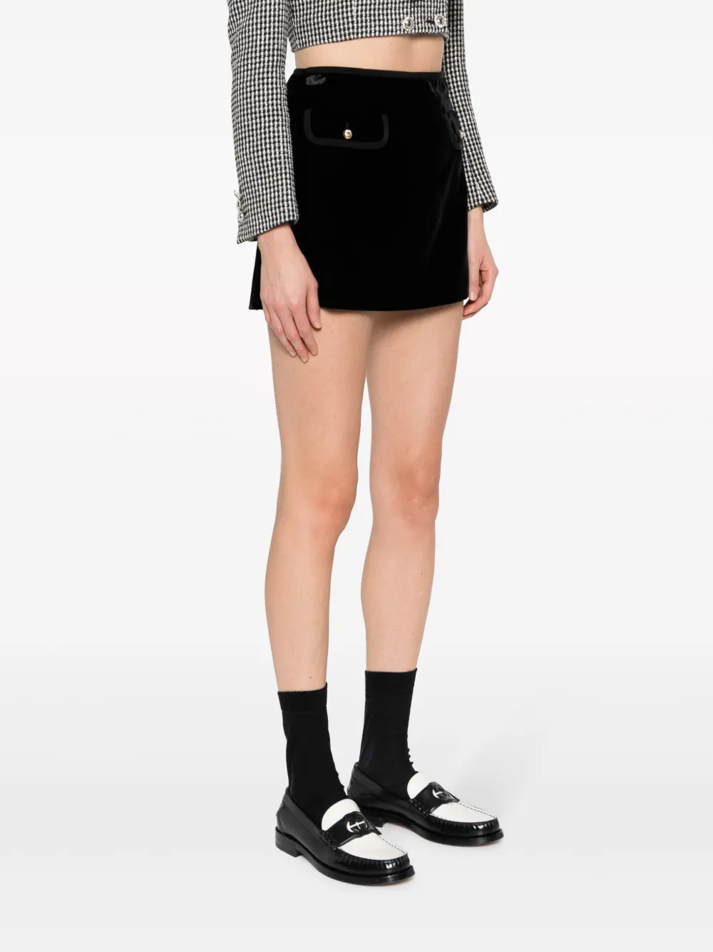 Miu Miu Velvet Mini Skirt In Black