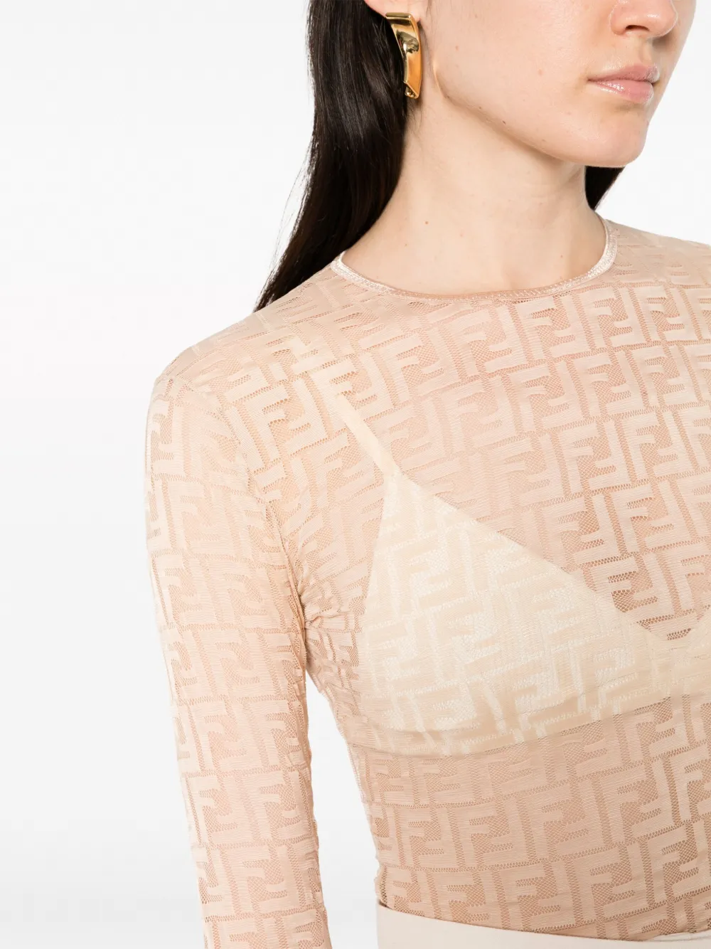 FENDI Body met jacquard Beige