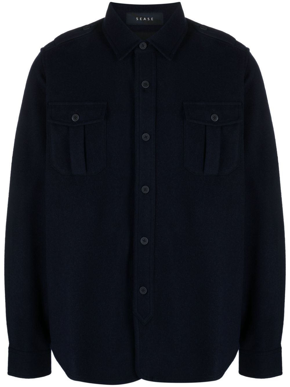 Sease Virgin Wool-blend Shirt Jacket In Blue