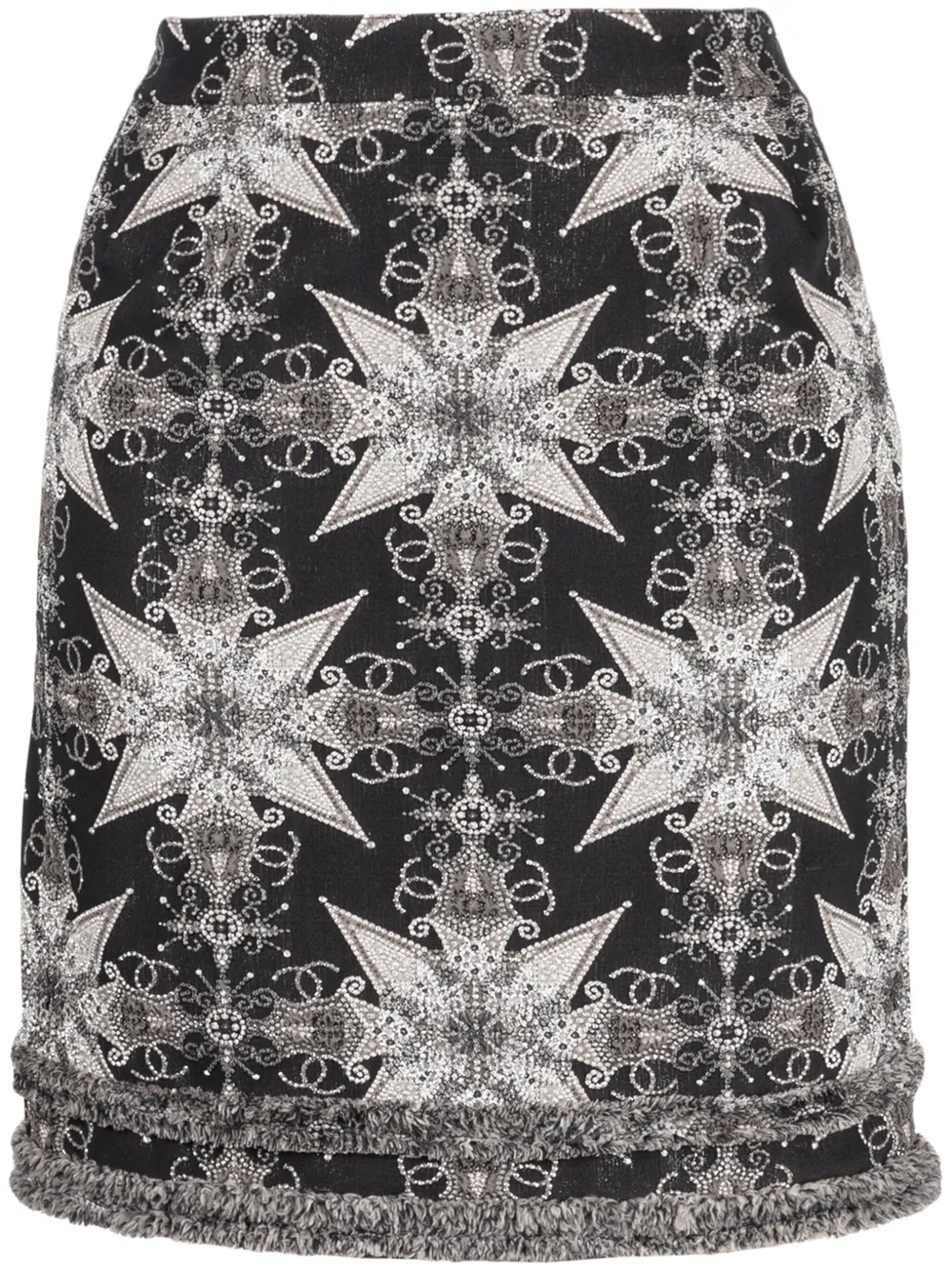 CHANEL Pre-Owned CC lamé-effect miniskirt