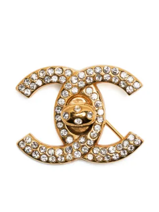 CHANEL Pre-Owned ココマーク ターンロック ブローチ | ゴールドトーン 