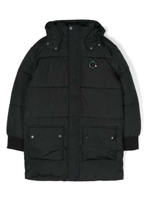 Stella McCartney Kids logo-patch padded coat