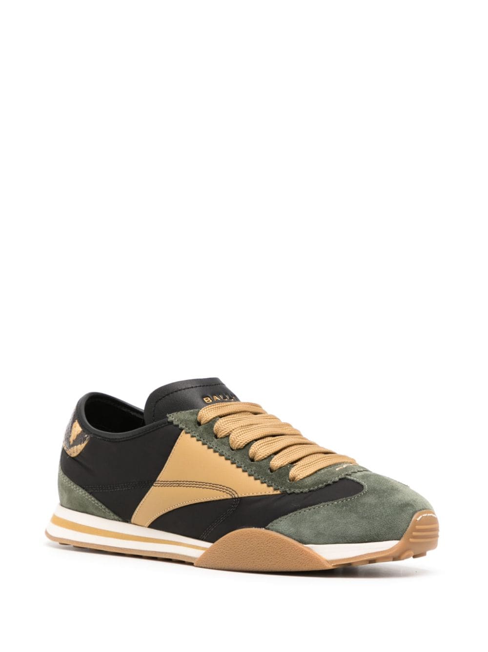 Shop Bally Panelled Low-top Sneakers In Green