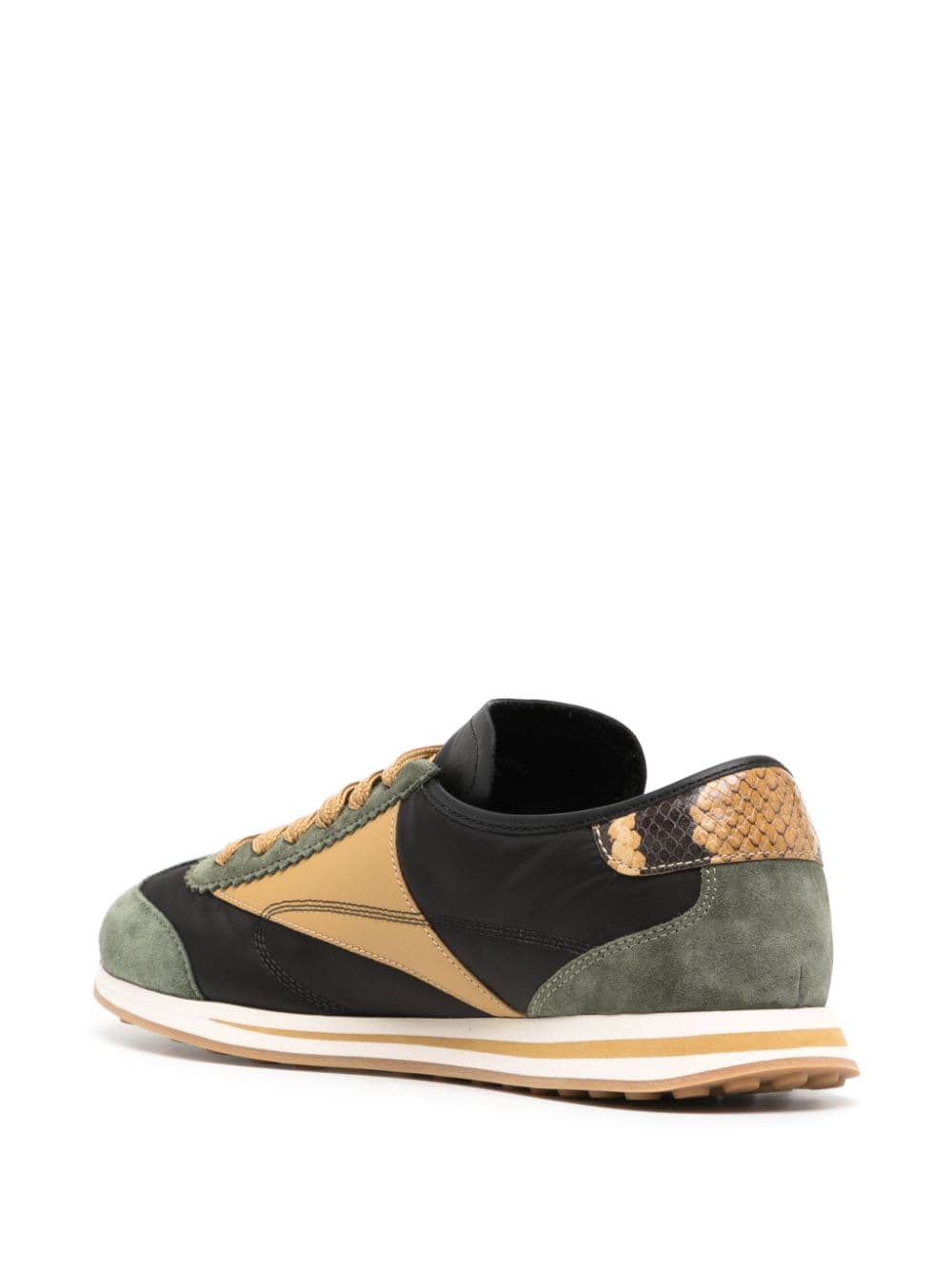 Shop Bally Panelled Low-top Sneakers In Green