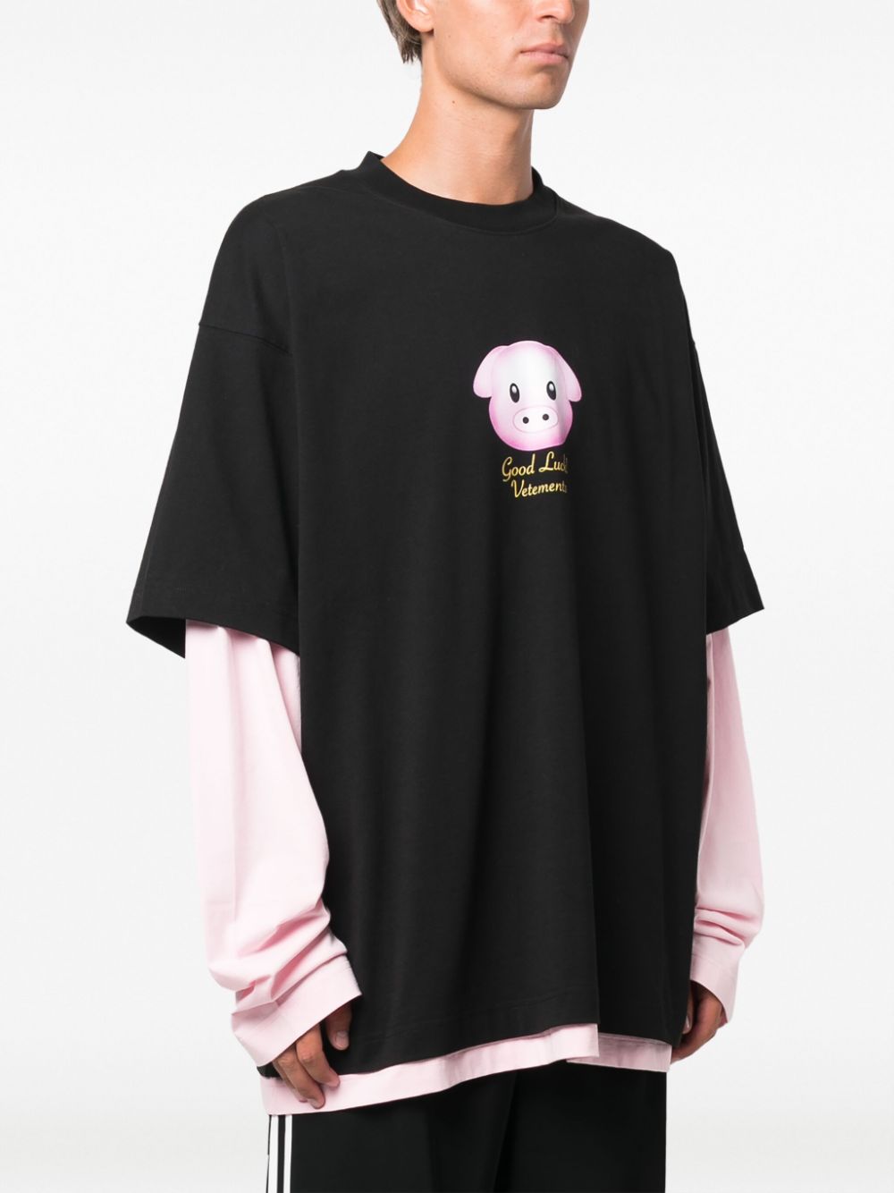 VETEMENTS Lucky Pig Layered Cotton T-shirt - Farfetch