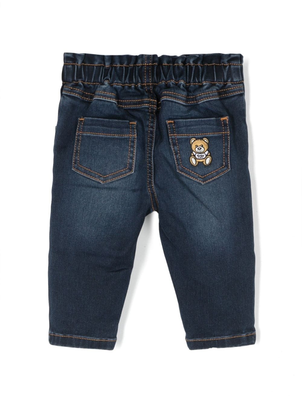Shop Moschino Teddy Bear Straight-leg Jeans In 蓝色
