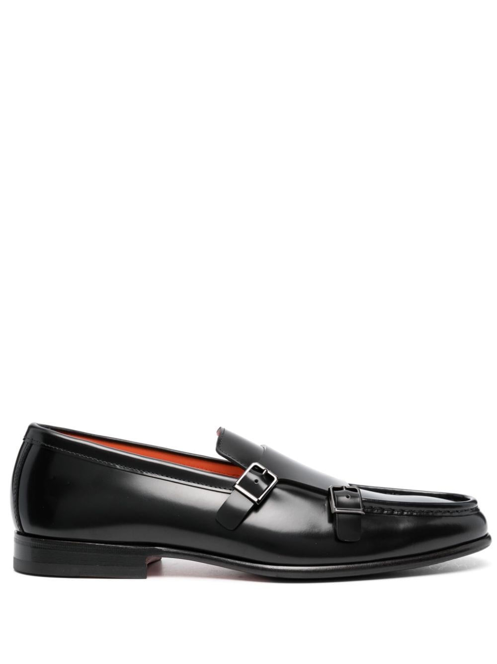 SANTONI BUCKLE-DETAIL LEATHER LOAFERS