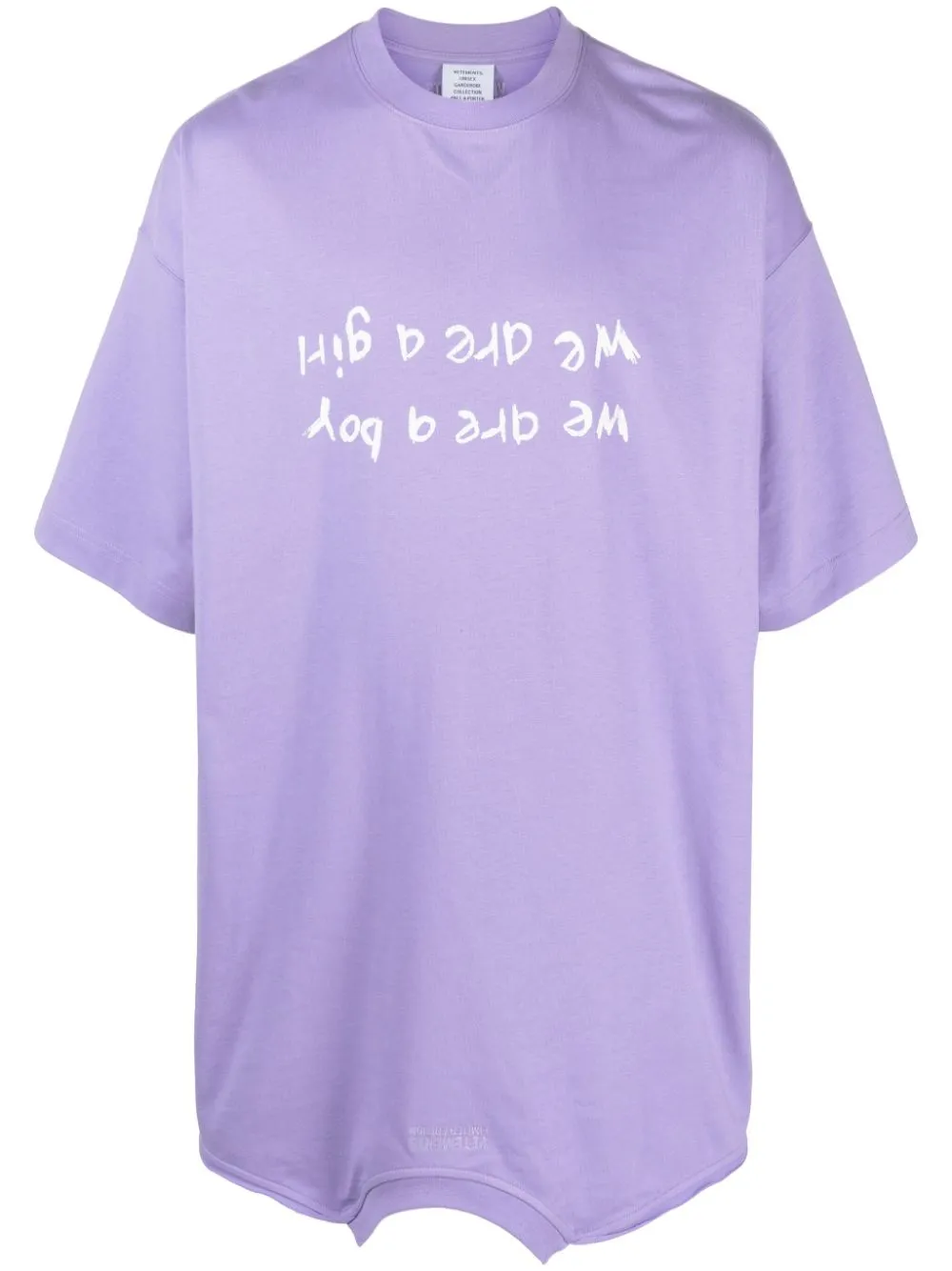 Shop Vetements Slogan-print Cotton T-shirt In Purple