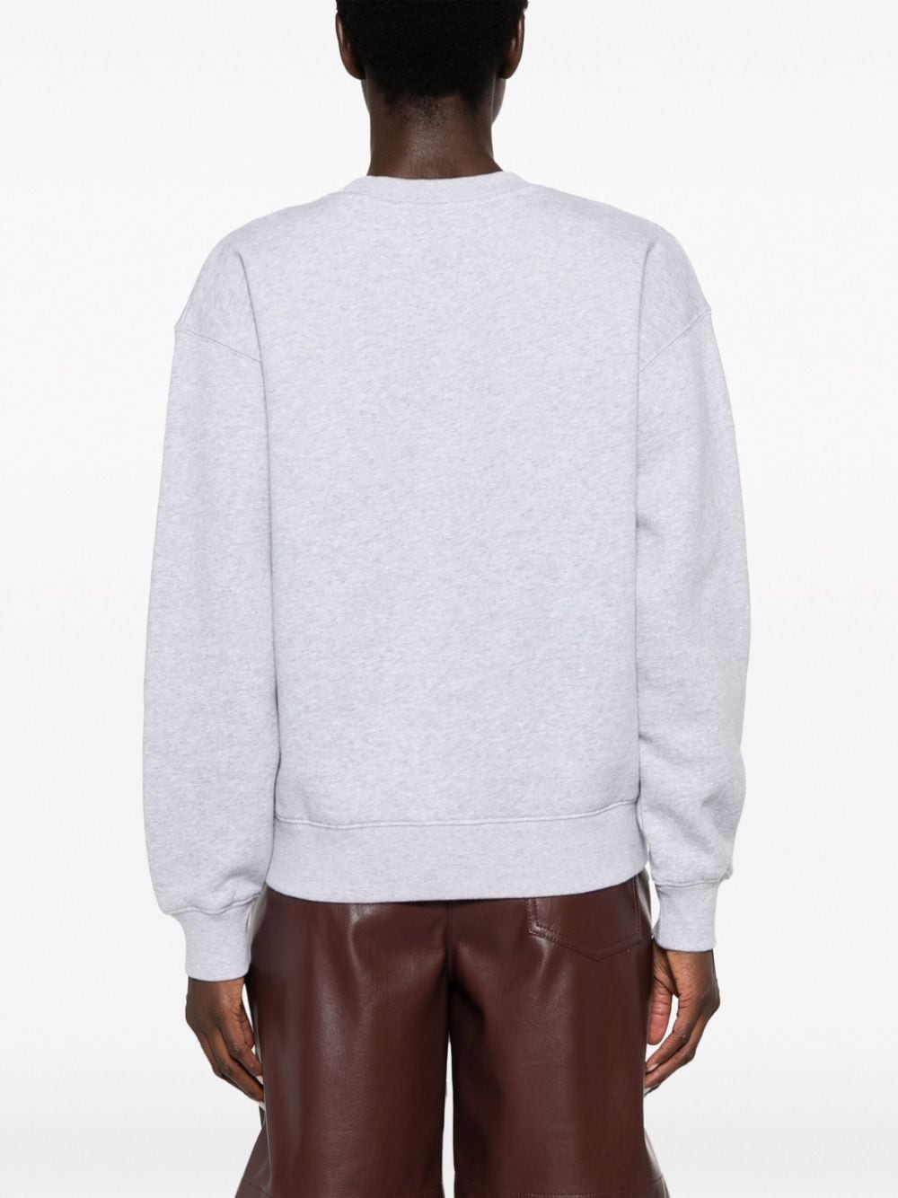 Shop Maison Kitsuné Fox-motif Mélange Cotton Sweatshirt In Grey