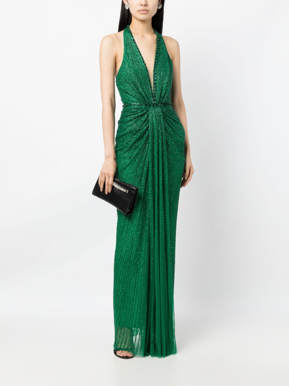 Jenny Packham Zooey Sequined Gown | Green | FARFETCH UK