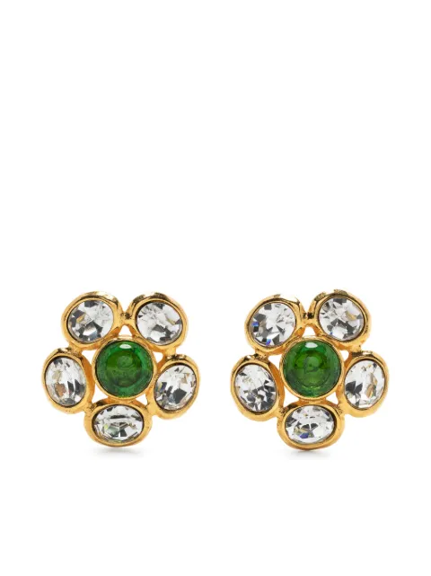 CHANEL Pre-Owned flower clip-on earrings
