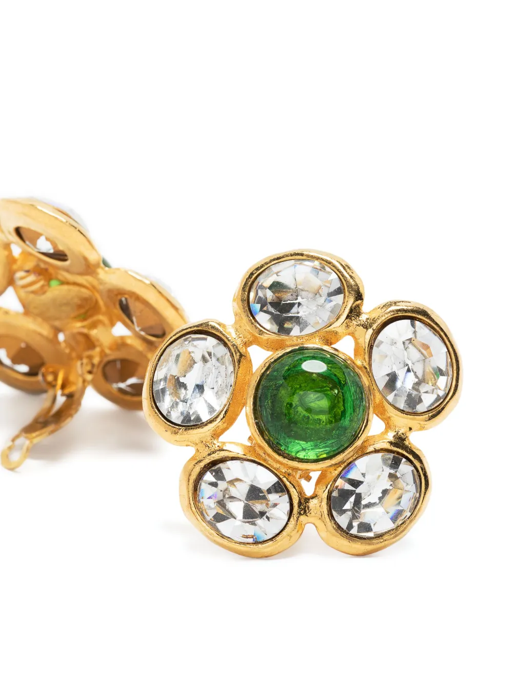 Pre-owned Chanel Flower Clip-on Earrings In Gold