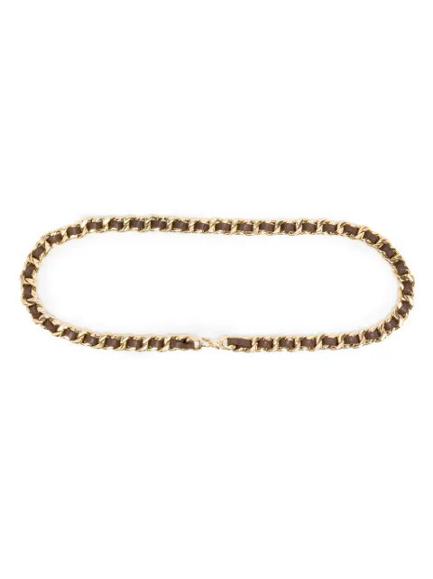 CHANEL Pre-Owned leather and chain-link belt