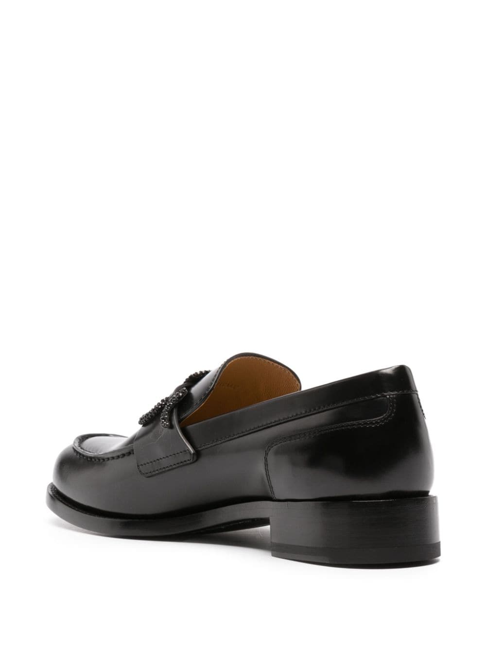 Shop René Caovilla Crystal-embellished Leather Loafers In Schwarz