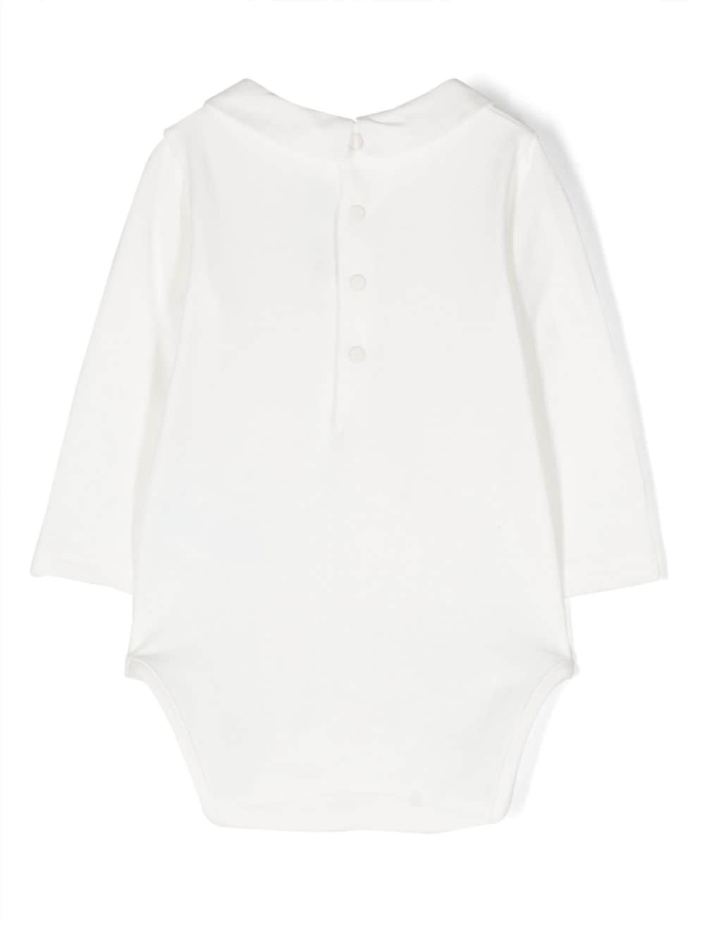Shop Tartine Et Chocolat Embroidered-motif Cotton Bodysuit In White