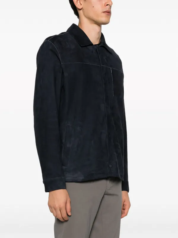 HERNO ヘルノ　スエードジャケット Herno スエード シャツジャケット | ブルー | FARFETCH JP