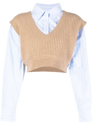 Alexander Wang レイヤード ニットトップ | ブルー | FARFETCH JP