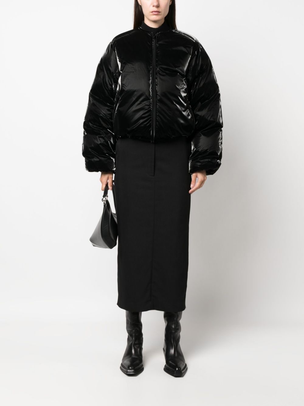 Shop Rodebjer Pillow Bomber Jacket In Black